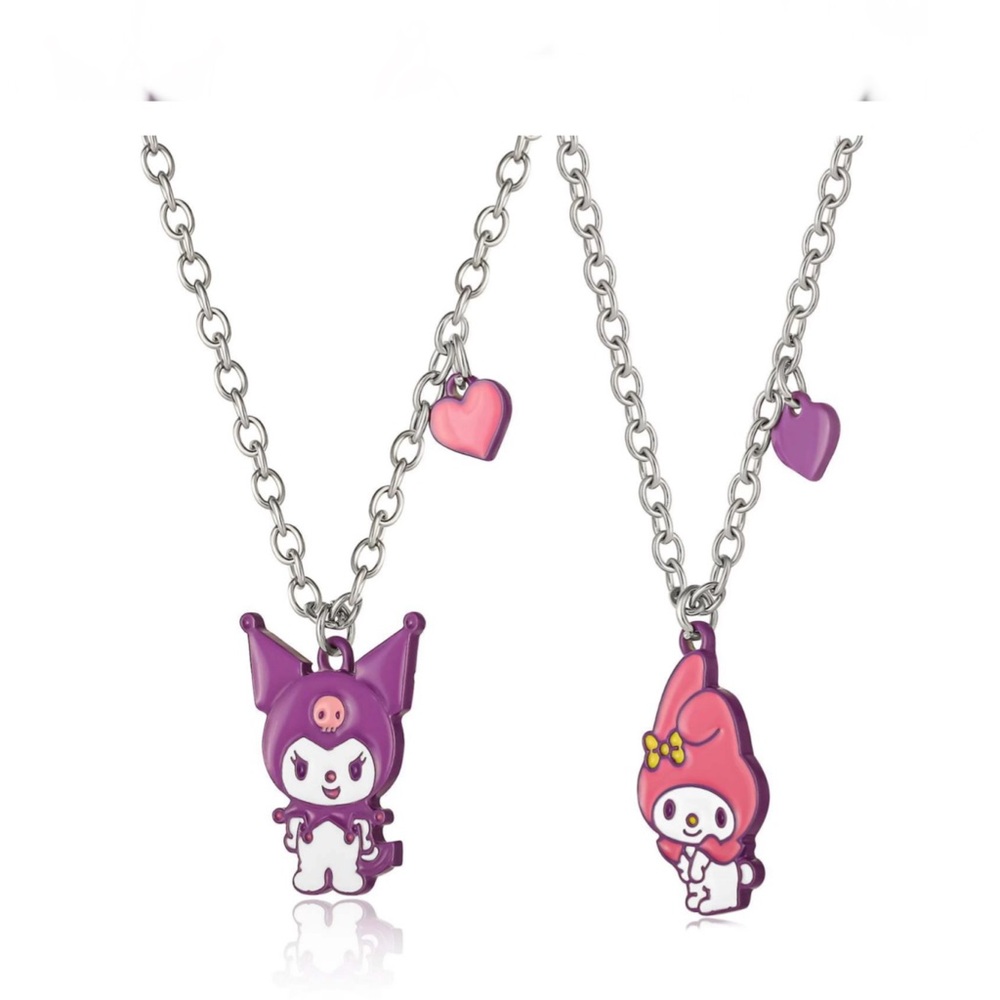 Hello Kitty And Friends Kuromi & My Melody 2pc Sharing Necklace By Sanrio NWTS